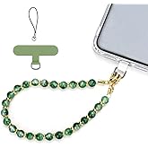 VICHUNHO Marble Beaded Phone Wrist Strap, Cellphone Lanyard with Tether Tab, Hands-Free Wristlet Bracelet
