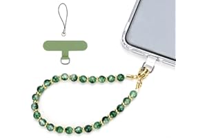 VICHUNHO Marble Beaded Phone Wrist Strap, Cellphone Lanyard with Tether Tab, Hands-Free Wristlet Bracelet