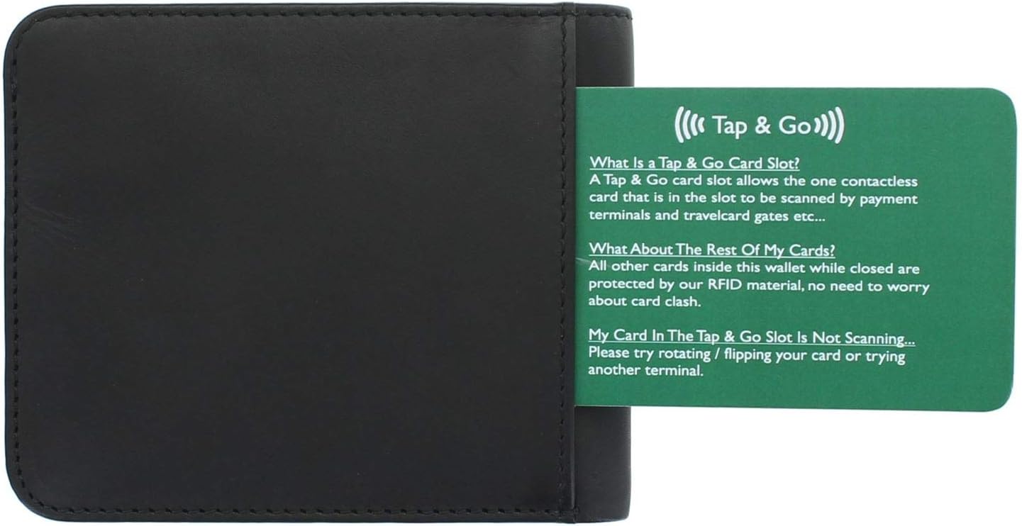 VISCONTI Slim Collection Trim Leather Wallet with RFID and Tap and Go VSL35 Black/Cobalt - Image 5