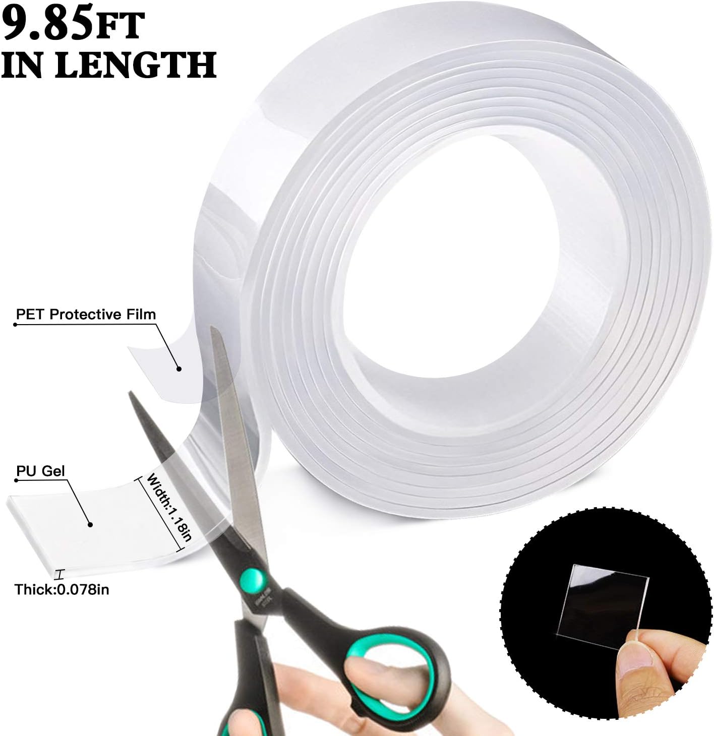 Strong Sticky Nano Mounting Tape Heavy Duty 9 85ft Svipear Double Sided Tape For Walls Removable Transparent Tape For Poster Carpet Reusable Traceless Adhesive Tape Transparent Tape Tape Emosens Fr