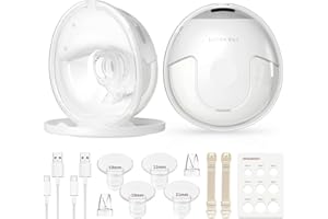 Hands Free Breast Pump K6, Upgraded Wearable Double with 19 Levels 4 Modes of Strong Suction,Electric Breast Pump Portable, B