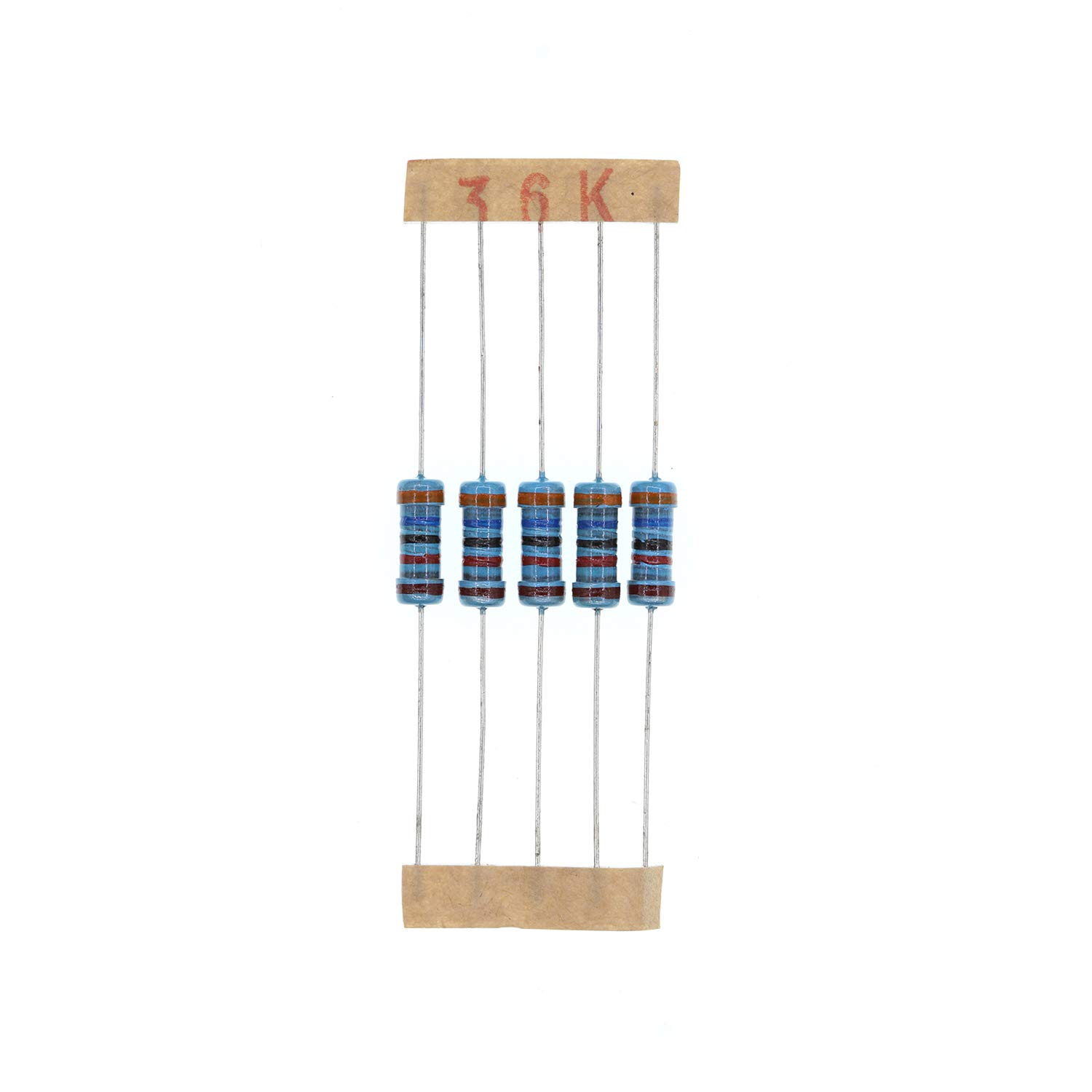 HUABAN 100PCS 1 Watts 1W 36K Ohm 1% Metal Film Resistor
