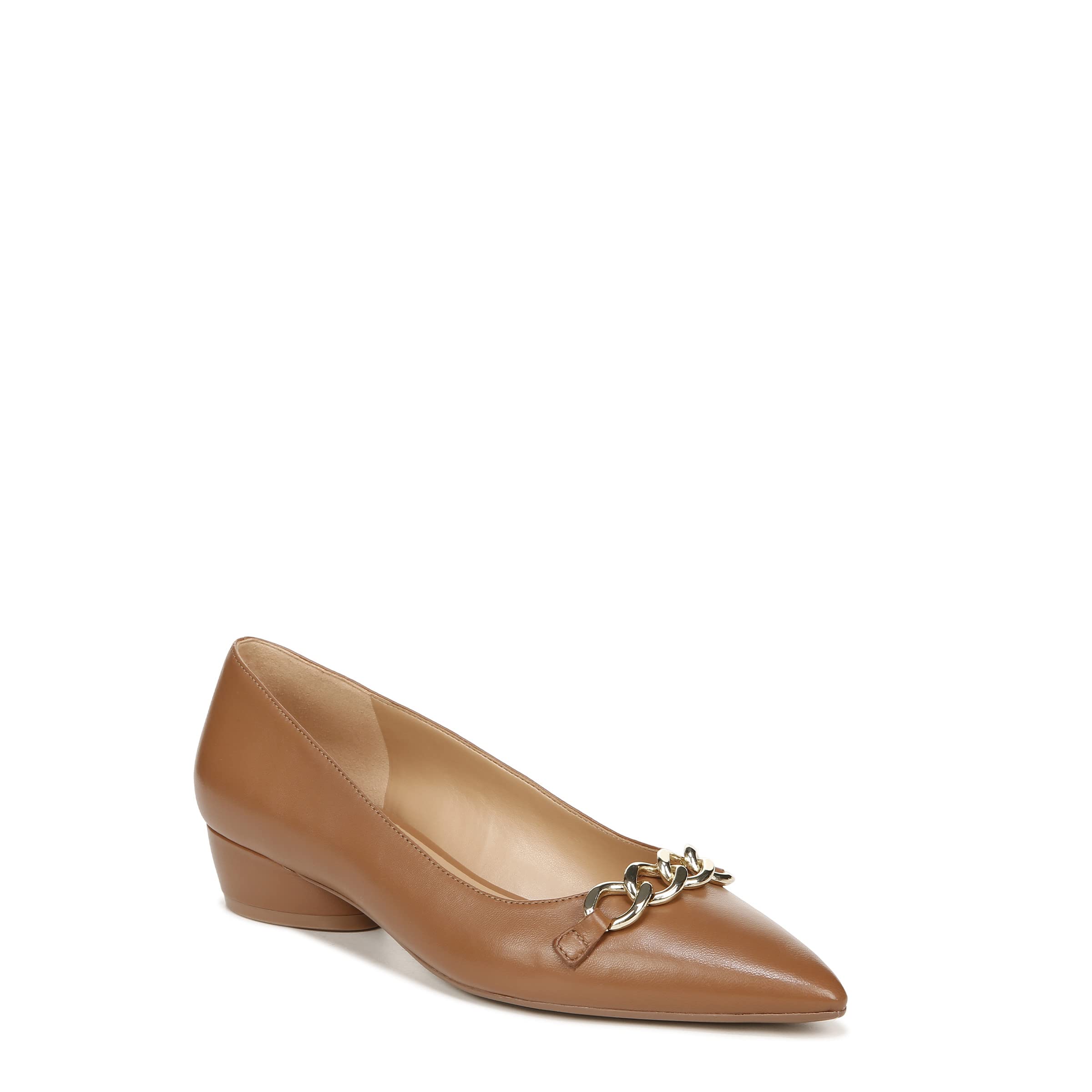 Naturalizer Womens Becca Pointed Toe Low Heel Flats English Tea Brown Leather 9.5 M