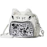 JRNDNIUO Cute Cat Ita Bag Pin Display Backpack Kawaii Furry Ita Bag Crossbody Y2k Aesthetic Shoulder Purse(Pins NOT Included)