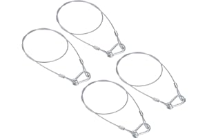 PATIKIL Stainless Steel Safety Cable 31.5"/80cm, 4Pack 2.5mm Flexible Security Wire Rope Lock Double Loops with Hook for Stag