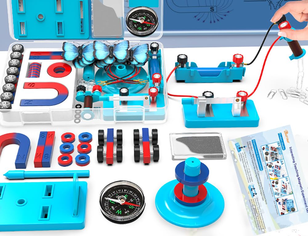 Magnet for Kids, Lab Magnets, Electromagnet and Simple Circuit Kit, Tools for School Magnets Experiment Education Physics Projects (CT10)
