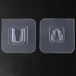 Clear Double-Sided Adhesive Wall Hooks - 10-Piece
