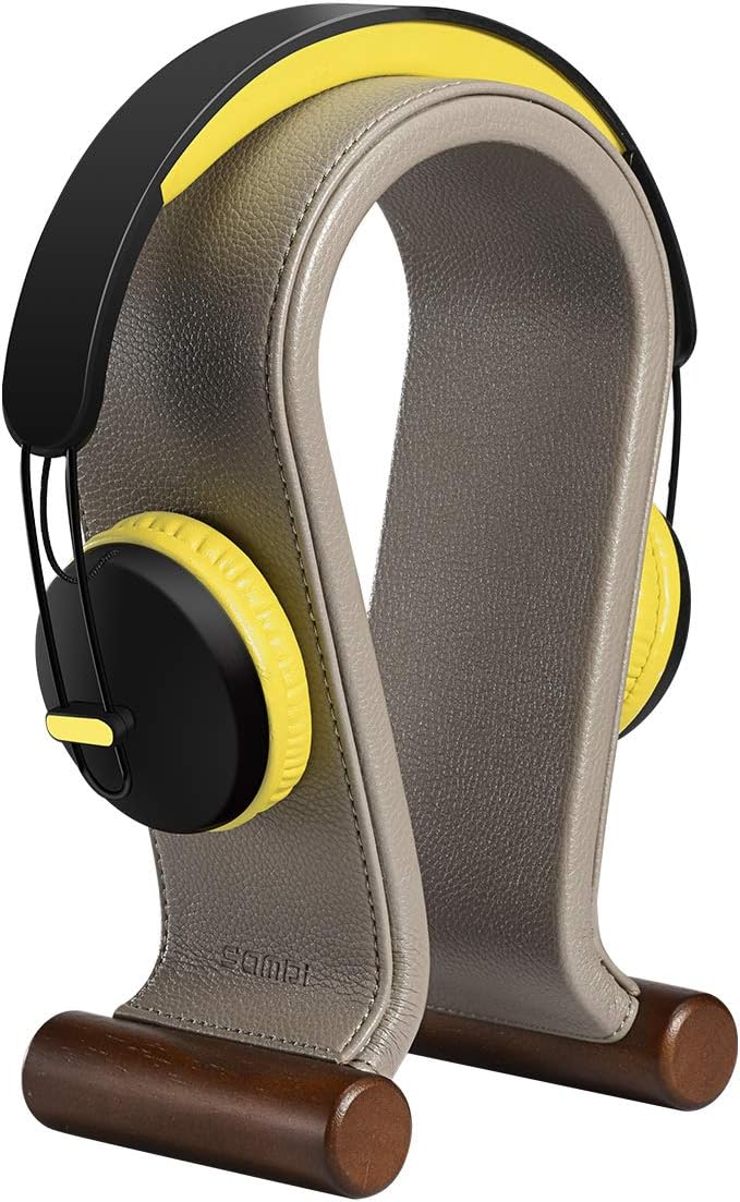 SAMDI Leather Headphone Stand Headset Stand Headphone Holder Universal Gaming Headset Holder - Taupe