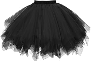 GOOBGS Musever 1950s Vintage Ballet Bubble Skirt Tulle Petticoat Puffy Tutu