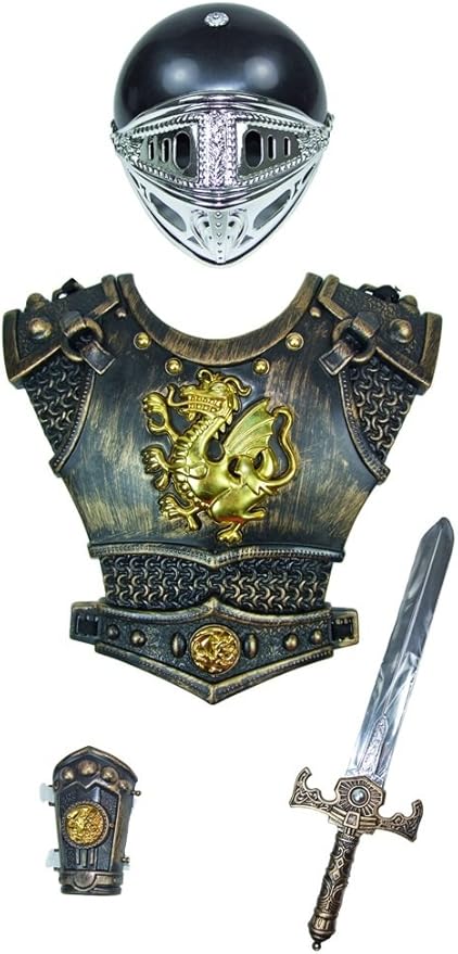 Ritter Kostüm Set 4-TLG. für Kinder - Schwert, Brustpanzer und Helm