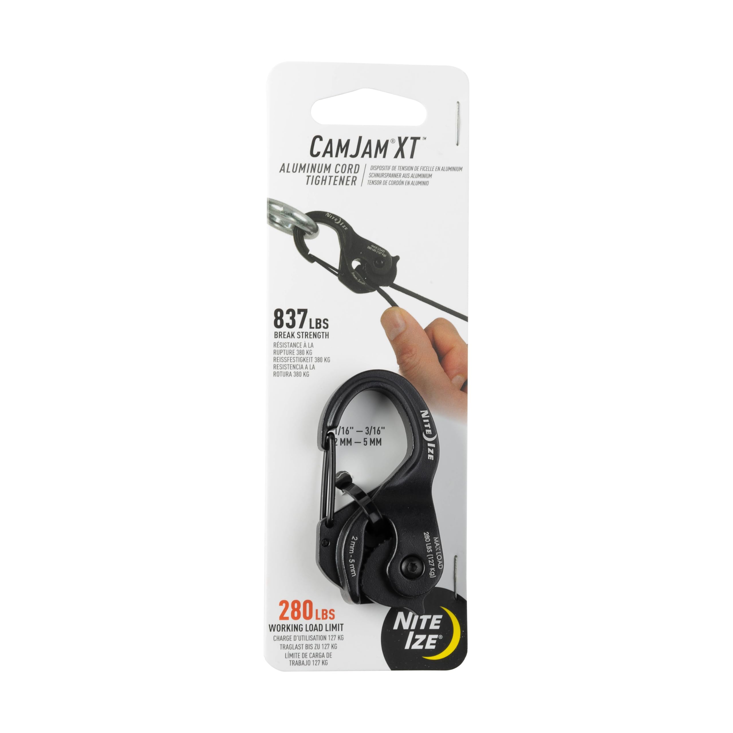 Nite Ize Cam Jam XT Aluminum Cord Tightener - Black, N/A
