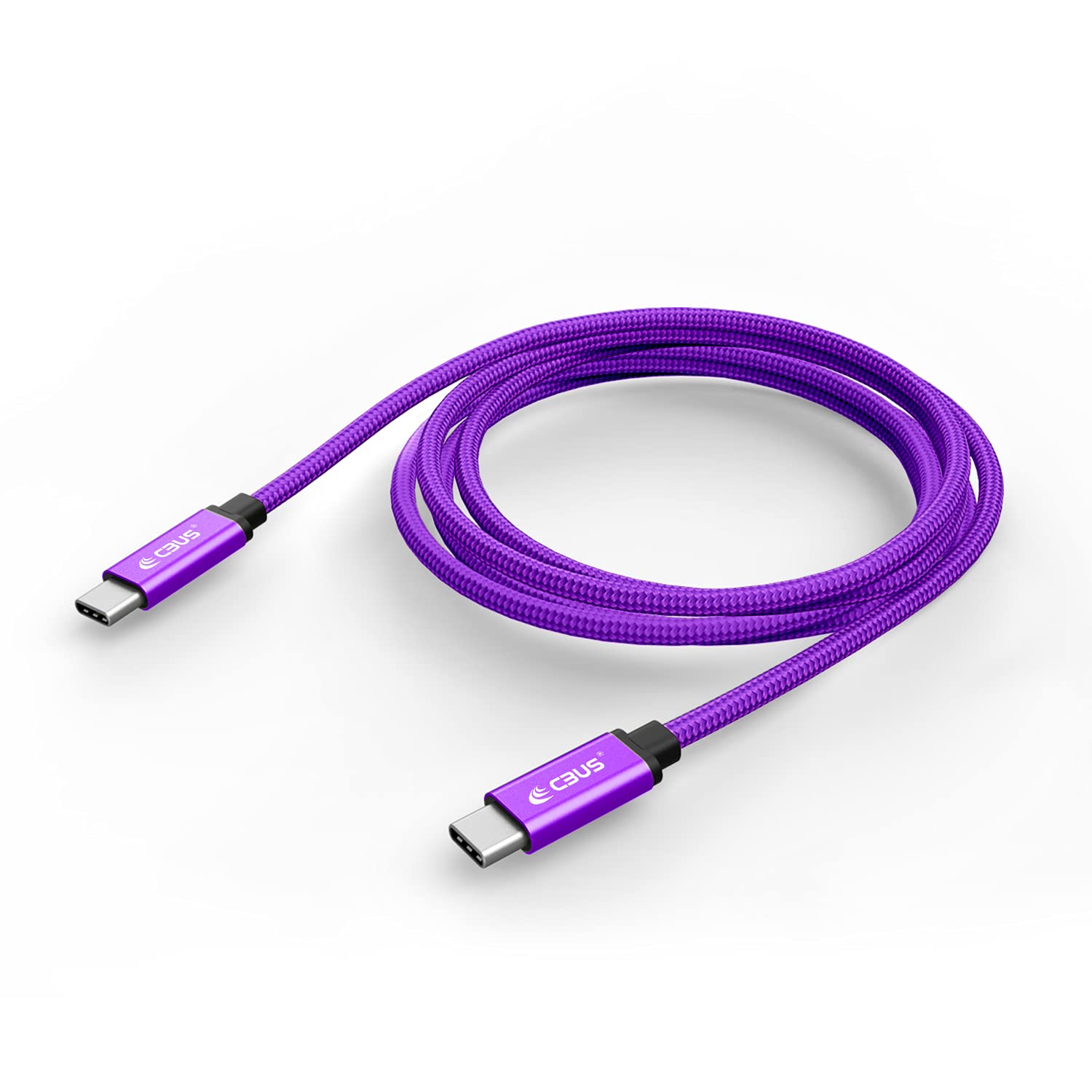CBUS Braided USB C to USB C Charger Cable 2m Heavy-Duty for Xiaomi Redmi, Honor Magic, Google Pixel, Oppo Find/Reno, Sony Xperia, Motorola Moto/Edge/Razr, Nothing Phone, TCL, Nokia (Purple)