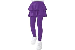 Resinta Girls Leggings Warm Pants School Uniform Pants Stretchy Soft Leggings with Skirt 4-14 Years