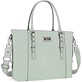 MOSISO PU Leather Laptop Tote Bag for Women, Waterproof Large Capacity Business Work Briefcase Shoulder Laptop Bag