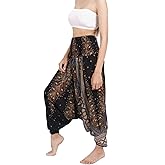 Banjamath® Women's Peacock Print Aladdin Harem Hippie Pants Jumpsuit