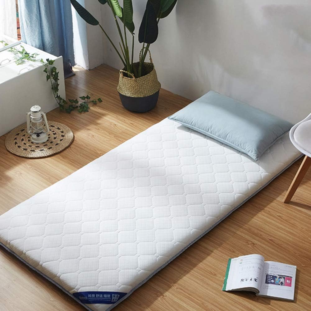 GGYDD Foldable Futon Tatami Mattress,Thick Soft Foldable Mattress Topper Japanese Traditional Futon Tatami Mat for Living Room Dormitory-White 90x200x3cm
