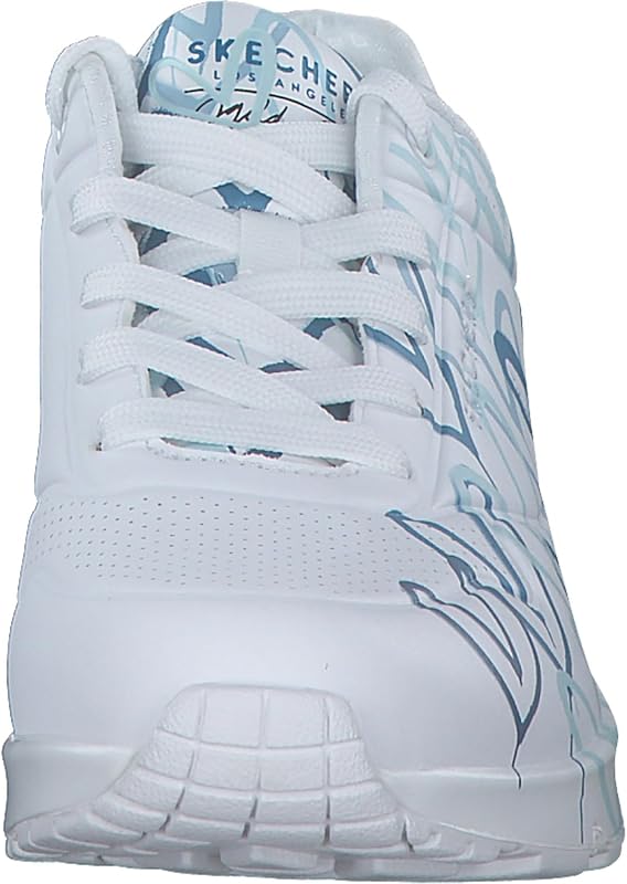 Damen UNO Spread the Love Trainer, White Duraleather / Blue Heart Print Trim, 38 EU