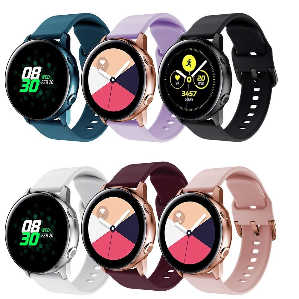 TOPsic Strap Galaxy Watch Active 2/Strap Galaxy Watch 3 41mm/Strap Galaxy Watch 42mm/Strap Gear S2 Classic/Strap Gear Sport/Strap Vivoactive 3/Strap Forerunner 645/Strap Vivomove HR 20mm Silicone