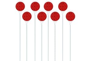 DXSIGN Driveway Markers, Reflectors for Driveway Entrance, Snow Plow Markers 2-way reflector 43 Inch White Fiberglass Rod,Snow Markers for Driveway (Pack of 8)