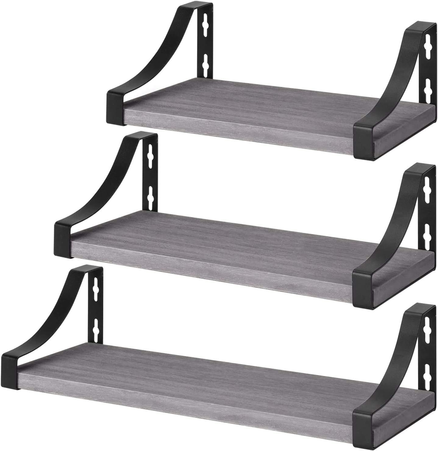 Amada Floating Shelves, Wall Mounted Bathroom Shelves, Set of 3 Perfect