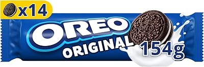 Biscoitos de cacau originais oreo recheados com creme sabor baunilha 154g
