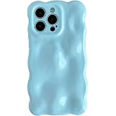 Caseative for iPhone 14 Pro Max Case, Blue | Water Ripple Wave Meteorite Bubble Pattern Chrome Plating Electroplated Candy Color Soft