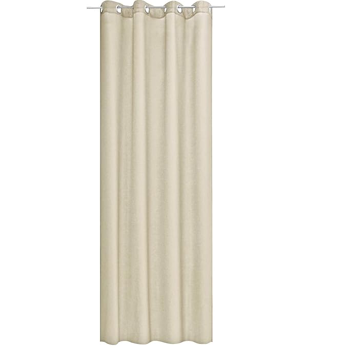 JEMIDI Ösenschal Blickdicht Creme 140cm (B) x 245cm (L) Blickdicht aber Lichtdurchlässig