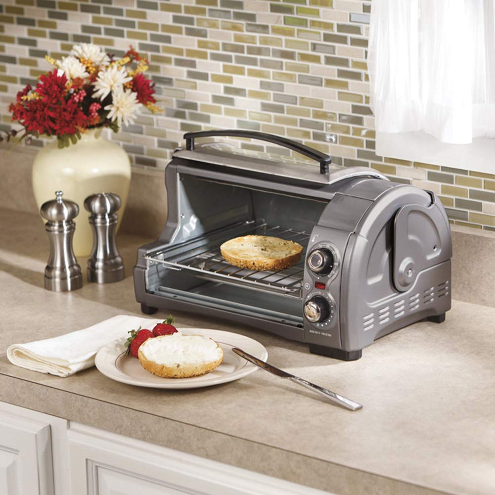 XYSQWZ Countertop Convection Oven Counter Mini Curved Oven, Infrared Heating, Crumb Tray and 1300w Power, 12l