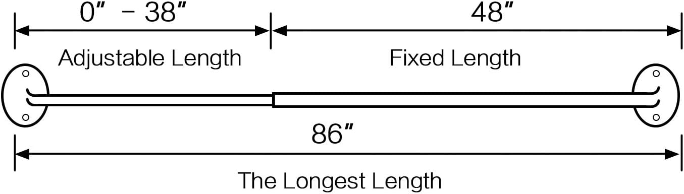 Turquoize Wrap Curtain Rod Easy Install Room Darkening Wrap Around Curtain Rod Set with Hardware Adjustable Design for Blackout Curtain 2 Pack, Nickel, 48 to 86 Inch: Home & Kitchen