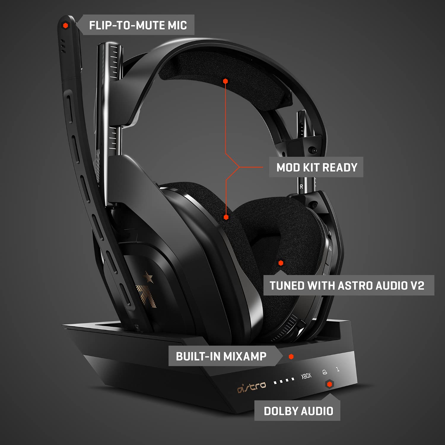 ASTRO Gaming A50 Wireless Headset + Base Station Gen 4 - Compatible with Xbox Series X|S, Xbox One, PC, Mac - Black/Gold ASTRO Gaming A50 Wireless Headset + Base Station Gen 4 - Compatible with Xbox Series X|S, Xbox One, PC, Mac - Black/Gold Xbox Series X|S, Xbox One & PC PlayStation 5, PlayStation 4 & PC