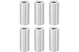 PATIKIL 6pcs M3 Metal Threaded Standoff Spacer Nuts, Round Aluminum Spacers Female Coupling Screws, 1/8" ID x 3/16" OD x 1/2"