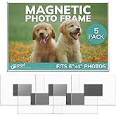 pbf 6x4 Magnetic Picture Frames for Refrigerator | 6 x 4 Clear Magnetic Acrylic Frames | Magnetic Photo Holders for Fridge, Locker, Photo Board, Art Display, Sign Holder (5-Pack)