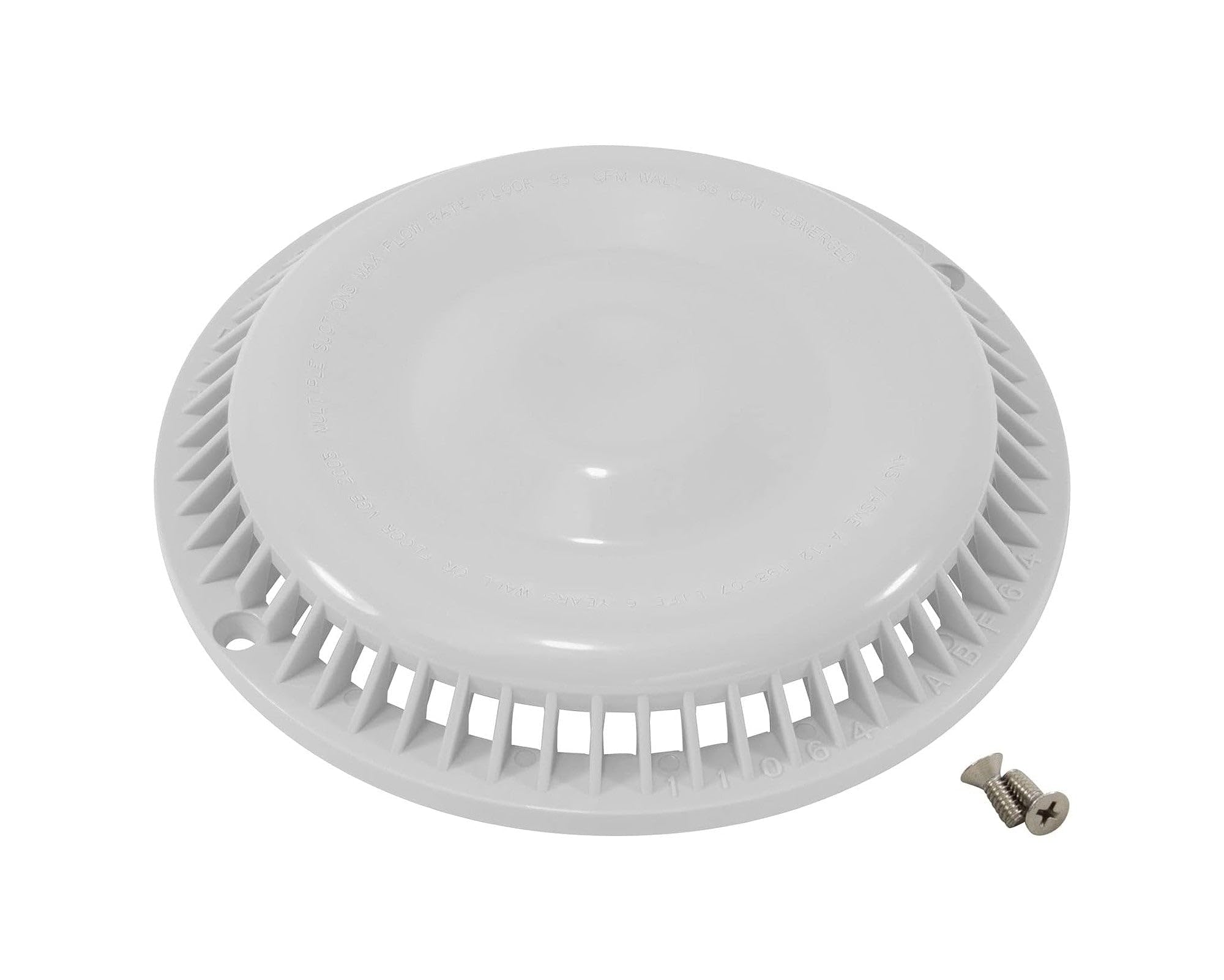 Photo 1 of Afras Anti-Vortex White Drain Cover 7 3/8 inch - White Pool Main Grate Replacement with 2 Screws 11064W…