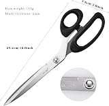 Mr.do 10" Fabric Scissors Heavy Duty Stainless Steel for Tailoring & Crafting view 2