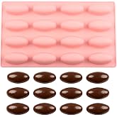 EPYHREHM 16 Cavity Oval Silicone Chocolate Molds | For Candy Chocolate Cake Decoration