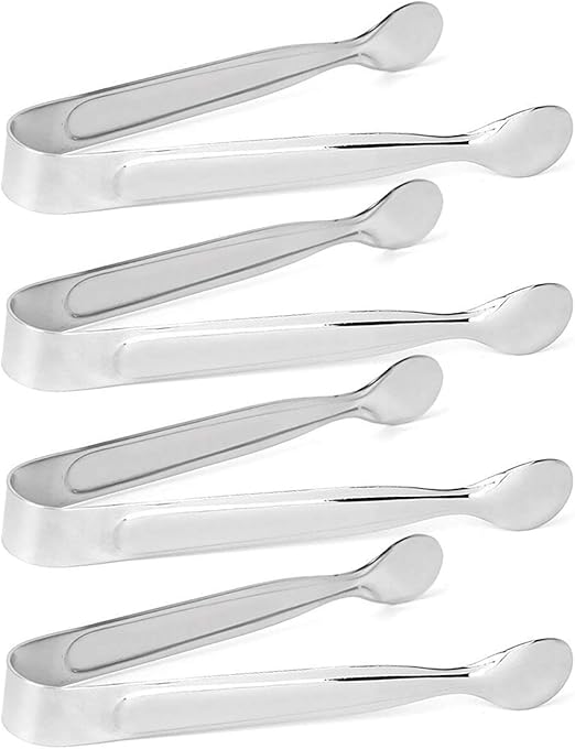 HINMAY Sugar Cube Tongs 43/4 Inch Small Serving Tongs, Set of 4 Kitchen & Dining
