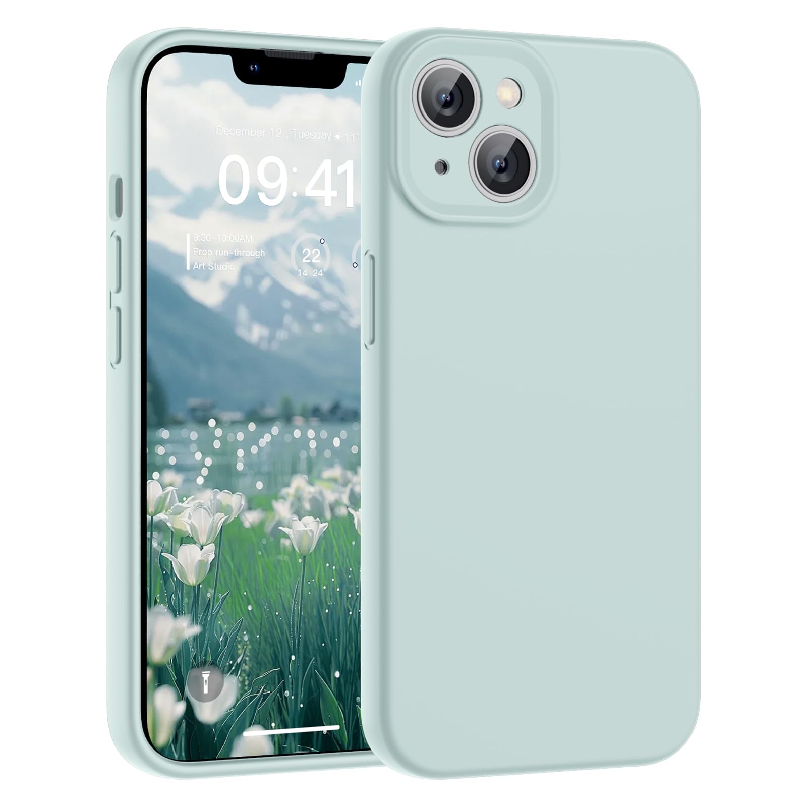 Photo 1 of SUPFINE Designed for iPhone 13 Case,Premium Liquid Silicone with [Soft Anti-Scratch Microfiber Lining][Upgraded Camera Protection] Slim Shockproof Protective Phone Case for Men Women Girls,Cloud Blue