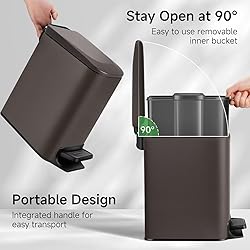 TIPGO Slim Bathroom Trash Can with Lid Soft