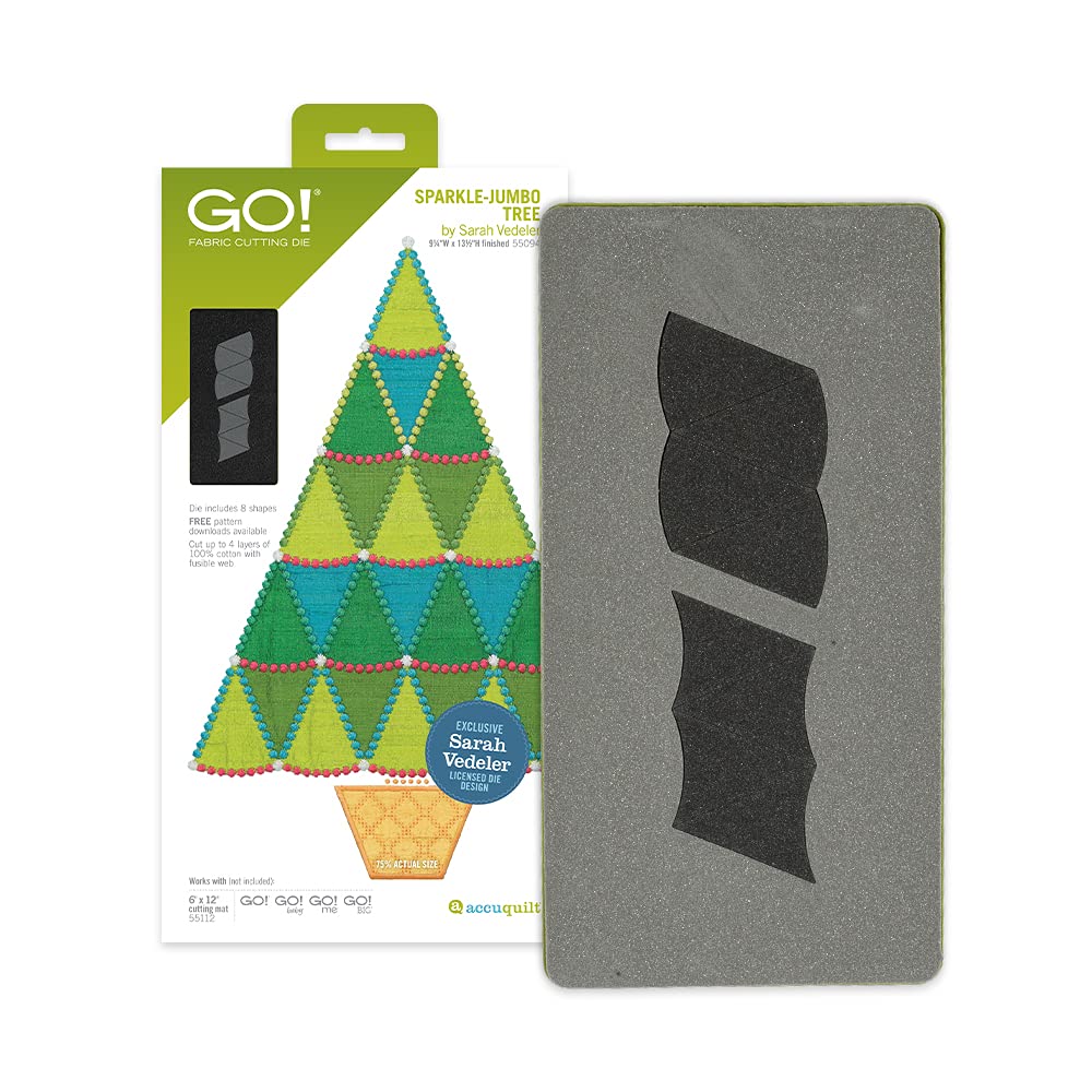 Go! Fabric Cutting Dies-Sparkle Jumbo Tree By Sarah Vedeler