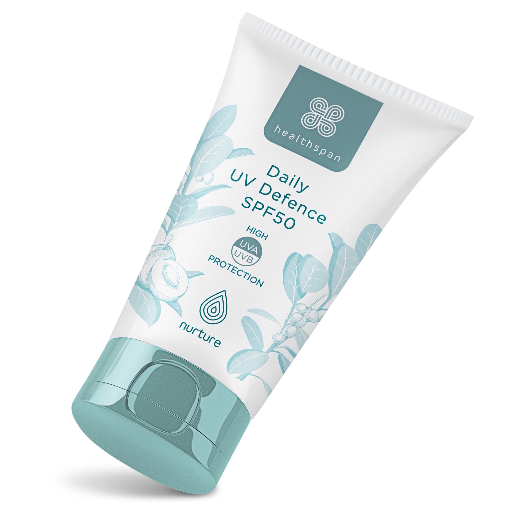 Healthspan Daily Uv Defence Spf50 | High UVA and UVB sun protection | Lightweight face cream with SPF50 | Helps to reduce the appearance of wrinkles | Added Superox-C™ vitamin C