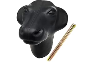 Colorado Saddlery Practice Calf Head - 10" Long Heavy Duty Roping Dummy Head with Rod Locking, Ideal for Adults & Steer Roping Practice, Includes Metal Stakes