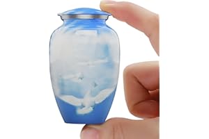 MODERN MEMORIALS Modern Memorial Franklin Dove Decorative Cremation Urn - 3 lb Aluminum Keepsake Urn for Human Ashes & Pet Ashes - Memorial Urn for Adult Male & Female - Funeral & Burial Use