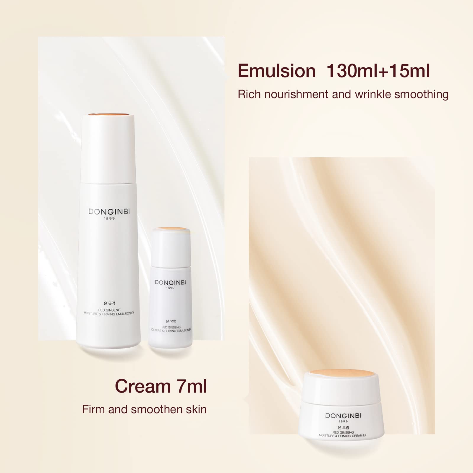 Donginbi Red Ginseng Moisturizing & Firming Set EX, Anti-Aging Korean Skin Care, Routine Kit for Smooth, Radiant Skin by KGC