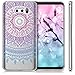 kwmobile TPU Silicone Case Compatible with LG V30 / V30S / V30+ / V30S+ - Crystal Clear Smartphone Back Case Cover - Indian Sun Blue/Dark Pink/Transparent