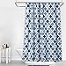 CAROMIO Shower Curtain, Geometric Quatrefoil Patterned Modern Poly-Cotton Farmhouse Fabric Shower Curtain for Bathroom, Navy/Blue/Grey, 72x72 Inches
