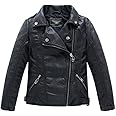 LJYH Children Collar Motorcycle Faux Leather Coats Kids Bomber PU Soft Leather Jackets