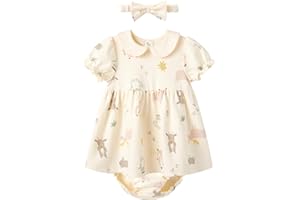 pureborn Baby Toddler Girl Dress with Bloomer Short and Long Sleeve Playwear Dress with Diaper Cover