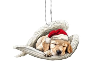 GENANY Cute Golden Retriever Dog Angel Ornament, Dog Christmas Ornaments 2023, Pet Ornaments in Memory Dog, Christmas Ornaments 2023, Dog Christmas Ornaments, Dog Christmas Decorations for Tree