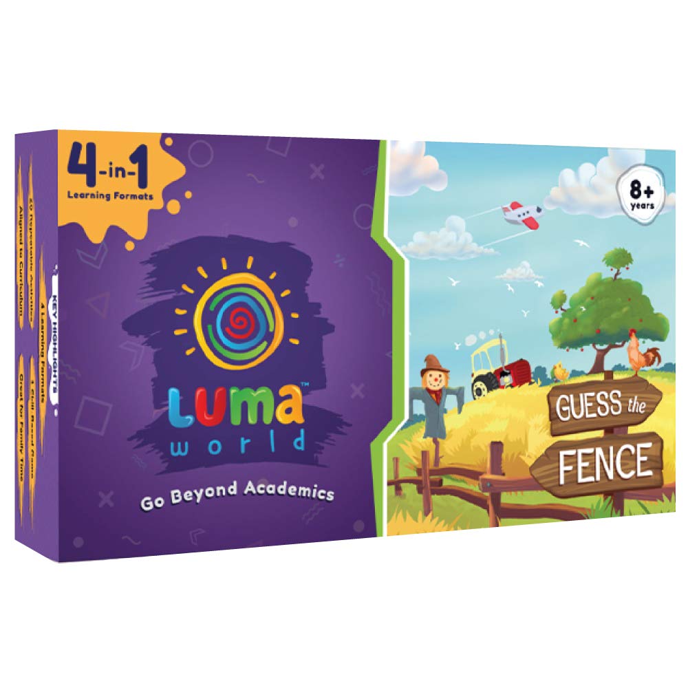 LUMA WORLD STEM Educational Kit Guess The Fence, 4 formats in 1 box, Board Game, Books, Flashcards and 300 Hours of Activities for 8+ Years to Learn Geometry, Shapes and Creativity