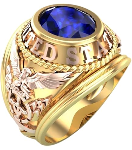 1000 Jewels Navy G: Mens 5.0ct Simulated Sapphire Navy Military